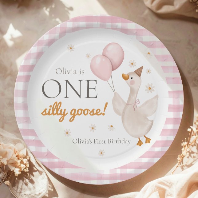 Plato De Papel One Silly Goose Spring Party Farm First Birthday (Subido por el creador)