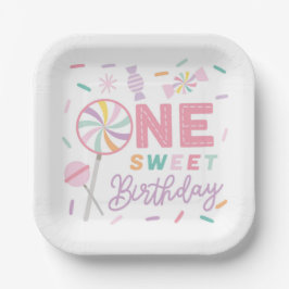 Plato De Papel One Sweet Birthday Luncheon Napkin