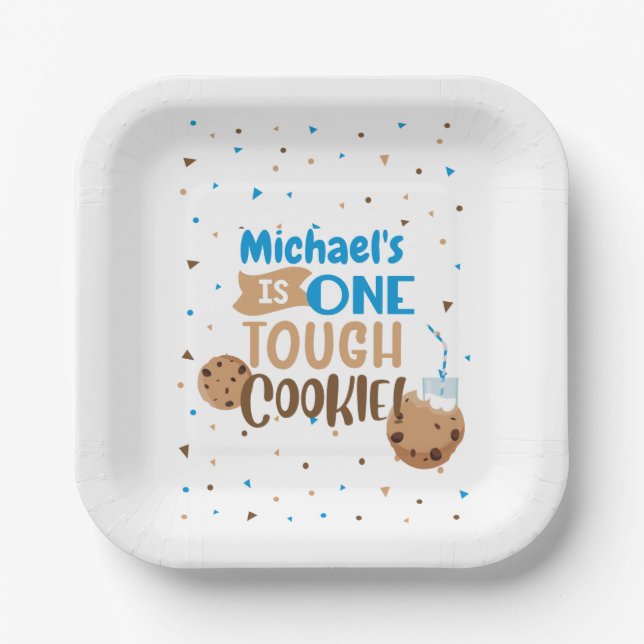 Plato De Papel One Tough cookie Birthday Paper Plates (Anverso)