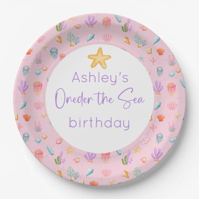 Plato De Papel Oneder The Sea Birthday Party (Anverso)