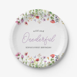 Plato De Papel Onederful Wildflower First Birthday Paper Plate