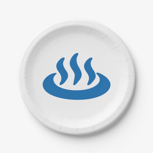 Plato De Papel Onsen ♨ Primavera Caliente 温 泉 Rótulo japonés (Anverso)