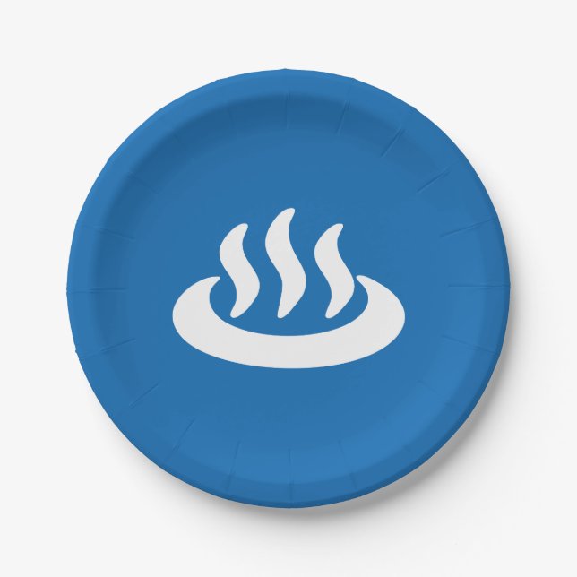 Plato De Papel Onsen ♨ Primavera Caliente 温 泉 Rótulo japonés (Anverso)