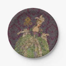 Plato De Papel OPCIONES Queen Marie Antoinette COLOR Y TAMAÑO -