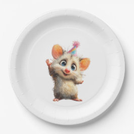 Plato De Papel Opossum Birthday Plate • Cute Woodland Party Papie
