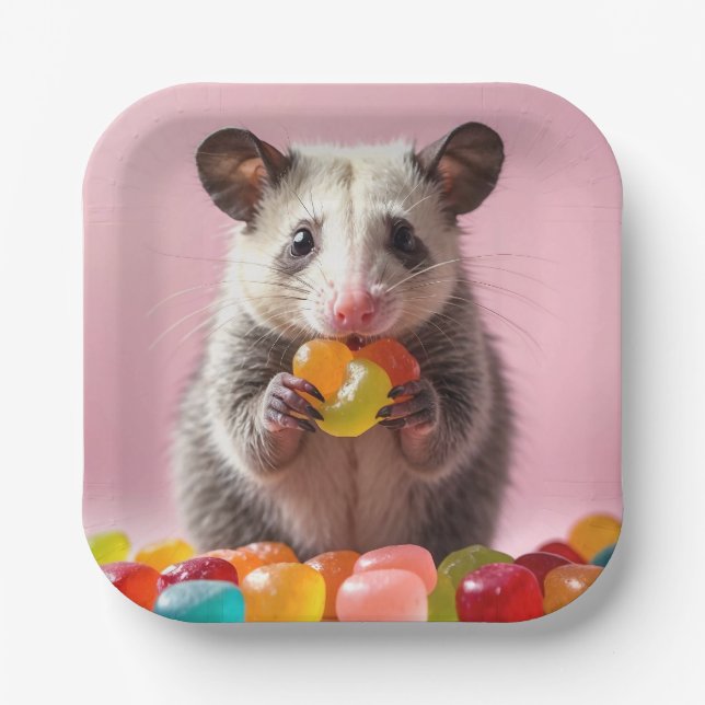 Plato De Papel Opossum Comating Gummy Swee (Anverso)