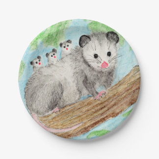 Plato De Papel Opossum Mom