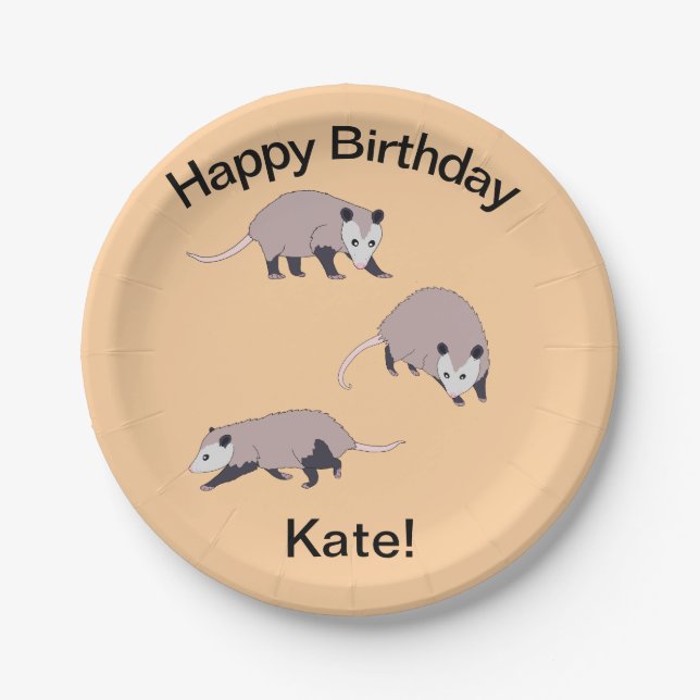 Plato De Papel Opossums (Anverso)