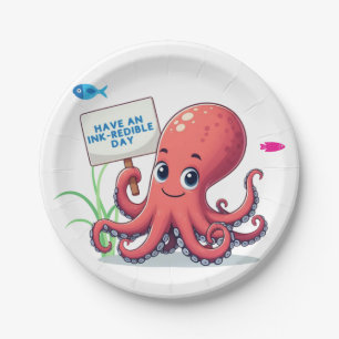 Plato De Papel Opulpo personalizado con pescado