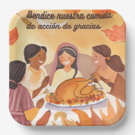 Plato De Papel oración de acción de gracias española