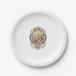 Plato De Papel Oración de incienso de Jesús Elevándose Oración de
