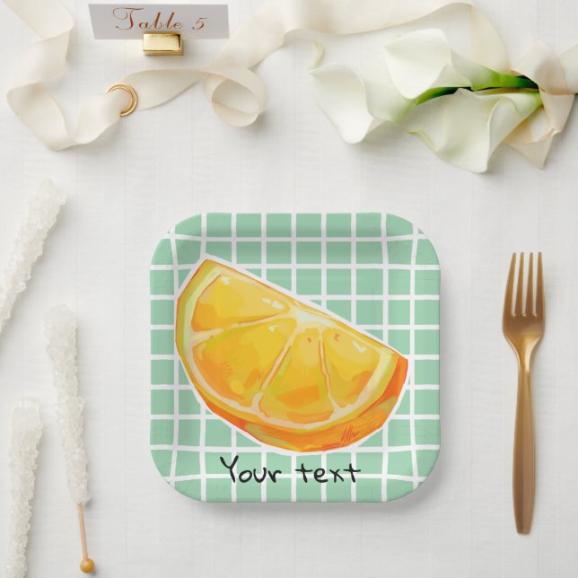 Plato De Papel Orange  (Boda)