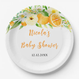 Plato De Papel Oranges Citrus Baby Shower