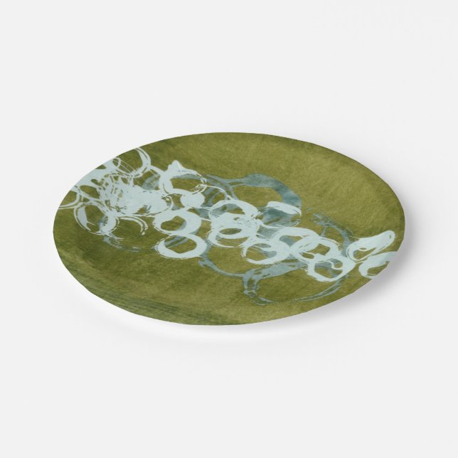 Plato De Papel Orbes verdes I (Angular)