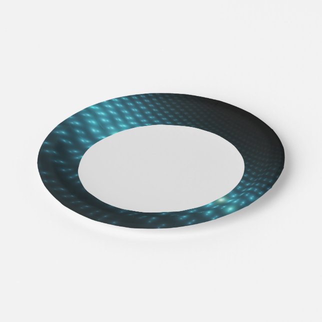 Plato De Papel Orbs azules 3D (Angular)