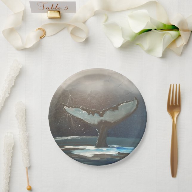 Plato De Papel Orca Tail (Boda)