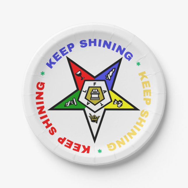 Plato De Papel Orden de placas de papel de estrellas orientales (Anverso)