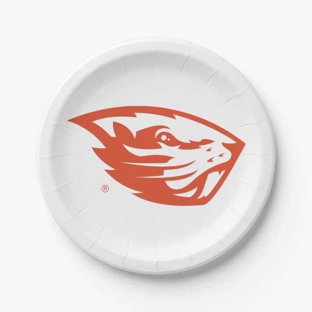 Plato De Papel Oregon State Beavers | Cabeza de castor (Anverso)