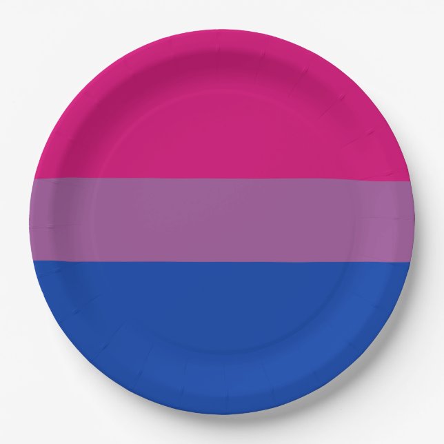 Plato De Papel Orgullo Bisexual (Bandera Bi) (Anverso)
