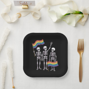 Plato De Papel Orgullo Derechos LGBT Lesbiana Gay Aliado LGBTQ Tr
