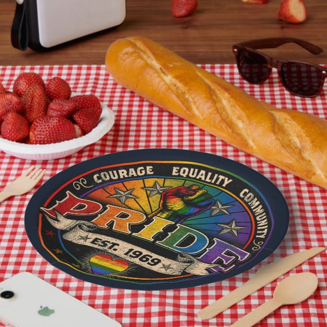 Plato De Papel Orgullo desde 1969 (Picnic)