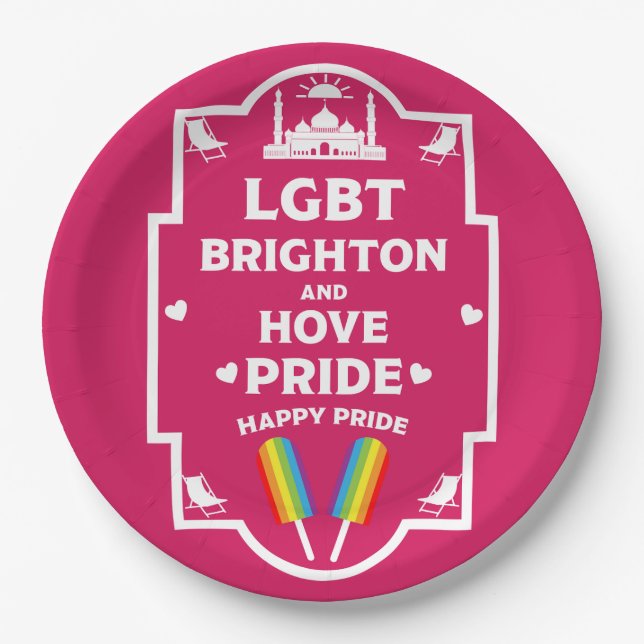Plato De Papel Orgullo Gay Brighton (Anverso)