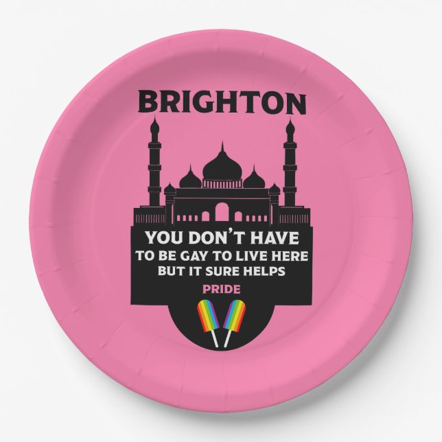 Plato De Papel Orgullo Gay Brighton (Anverso)