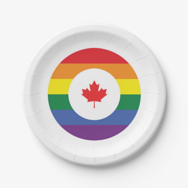 Plato De Papel Orgullo gay de Canadá (Anverso)