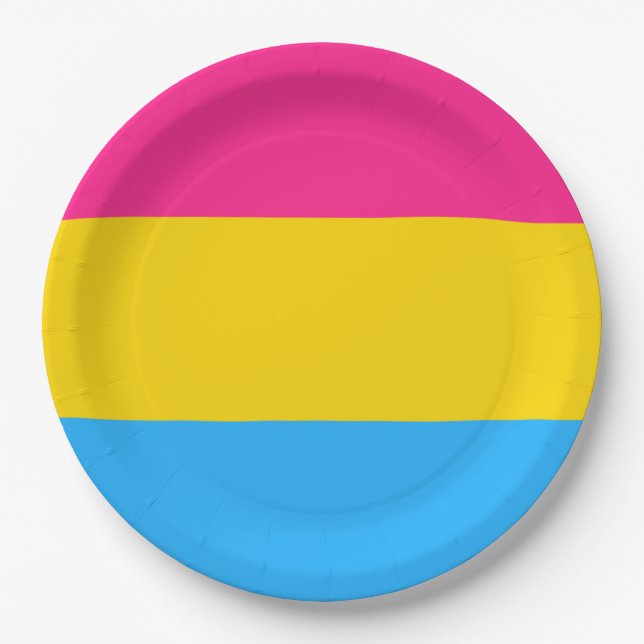 Plato De Papel Orgullo Pansexual (Bandera Pan) (Anverso)