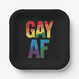 Plato De Papel Orgulloso AF Orgullo LGBT Regalo Orgulloso Mes del