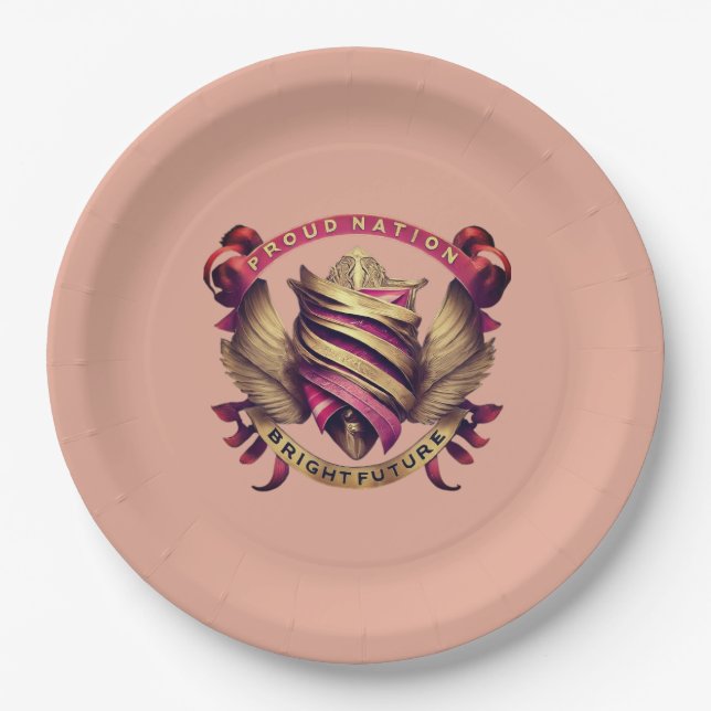 Plato De Papel Orgulloso Futuro Brillante De La Nación (Anverso)