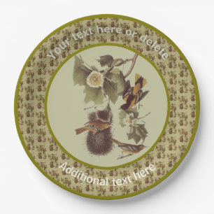 Plato De Papel Orioles Vintage Audubon Art Birds Fiesta