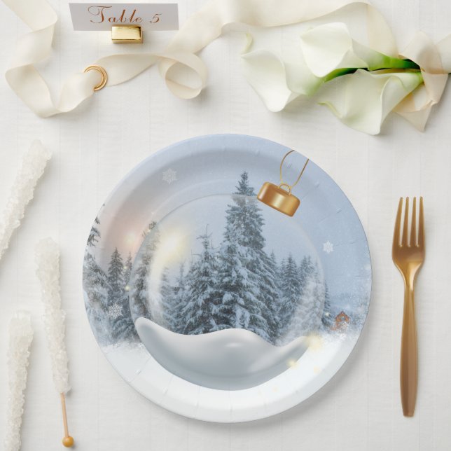 Plato De Papel Ornamental Christmas (Boda)