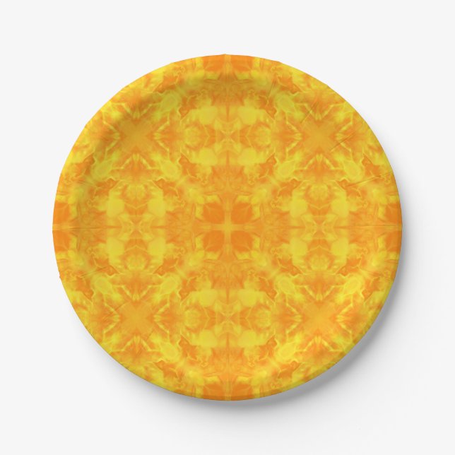 Plato De Papel Ornamento amarillo (Anverso)