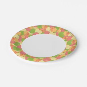 Plato De Papel Ornamento con manzanas