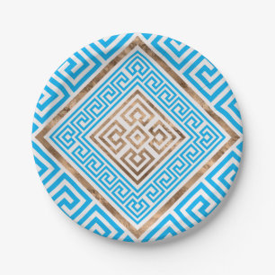 Plato De Papel Ornamento de llaves griegas - Meander griego - Rho