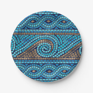 Plato De Papel Ornamento de mosaico griego