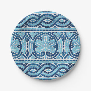 Plato De Papel Ornamento de mosaico griego