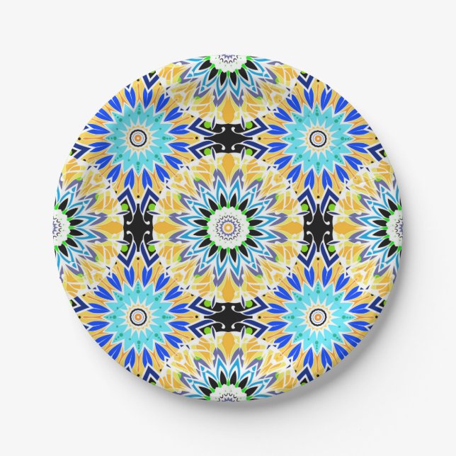Plato De Papel Ornamento étnico (Anverso)