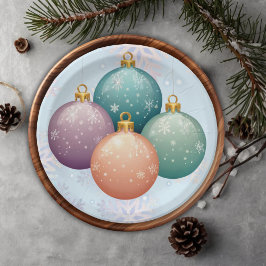 Plato De Papel Ornamento moderno de Navidad Pastel Baby Shower