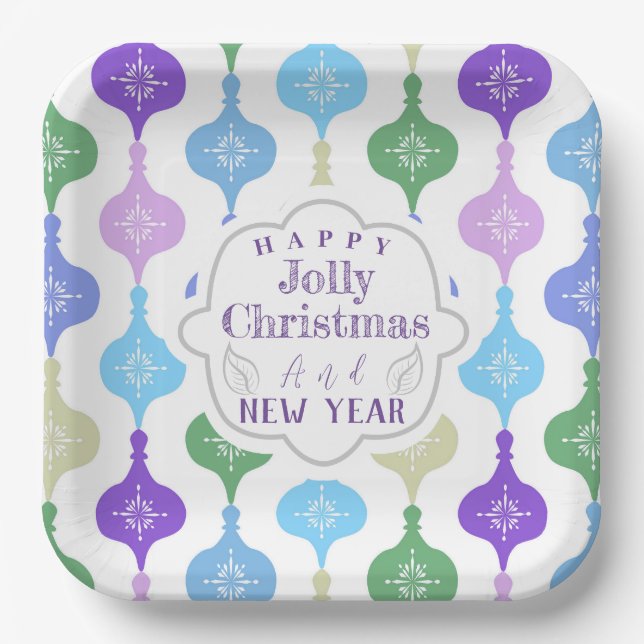 Plato De Papel Ornamento navideño moderno (Anverso)