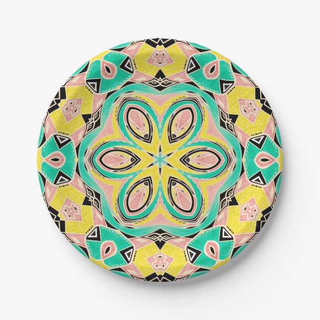 Plato De Papel Ornamento retro (Anverso)