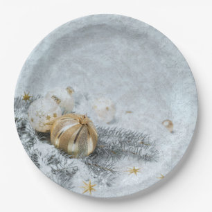 Plato De Papel Ornamentos congelados de navidades
