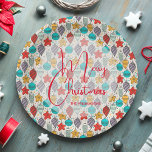 Plato De Papel Ornamentos de árbol de navidad de vacaciones vinta<br><div class="desc">Vintage Navidad adornos de árbol de papel placas de 2 tamaños - 7" y 9" complementan sus vacaciones o Navidades fiesta. Feliz Navidad y tu nombre en las letras de moda personaliza este diseño. COINCIDIENDO con los artículos de nuestra tienda.</div>