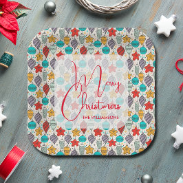 Plato De Papel Ornamentos de árbol de navidad de vacaciones vinta