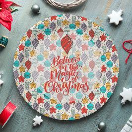 Plato De Papel Ornamentos de árbol de navidad de vacaciones vinta