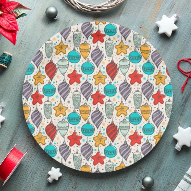 Plato De Papel Ornamentos de árbol de navidad de vacaciones vinta (Subido por el creador)