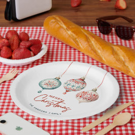 Plato De Papel Ornamentos de estilo nórdico moderno Feliz Navidad