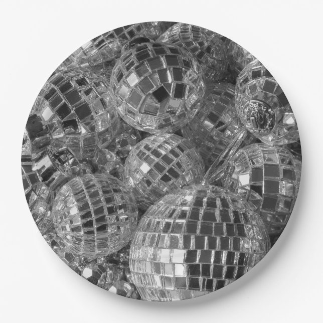 Plato De Papel Ornamentos de la bola de discoteca (Anverso)
