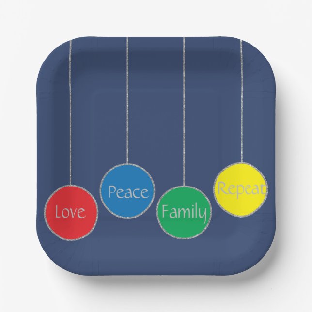 Plato De Papel Ornamentos de Navidad (Anverso)